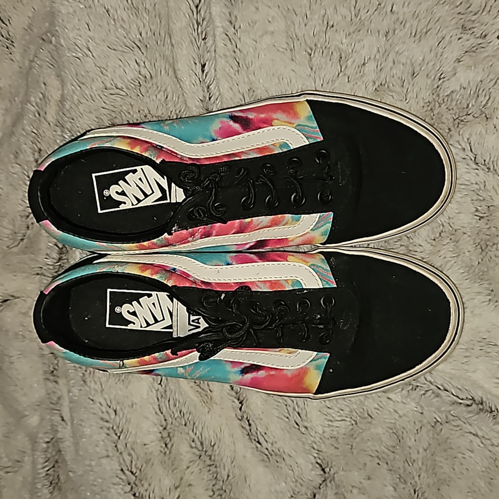 VANS Off the Wall Old Skool Tie Dye Sneaker-Canvas-Lace Up-Low Top-Women Sz 8